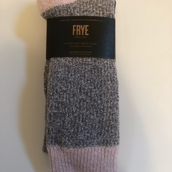Frye Boot Socks Pkg of 2 pair... Rare Pink color - Picture 2 of 4